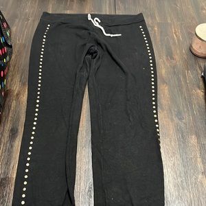 Monrow joggers with gold grommets down the leg